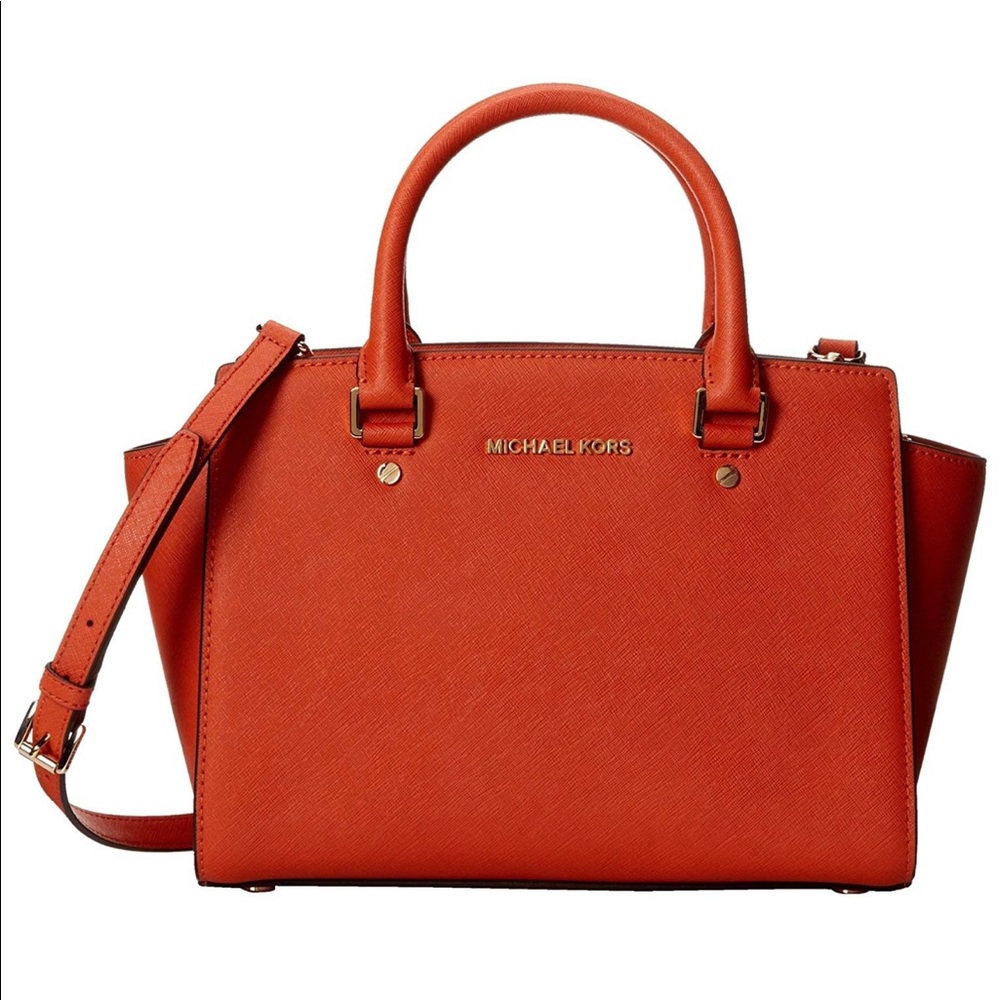 Michael Kors Selma Medium Terra-cotta Satchel